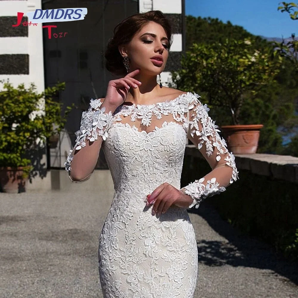 

Charming Mermaid Wedding Dress 2024 Elegant Appliqué Bridal Gown Romantic A-Line Floor Length Gowns Vestidos De Novia