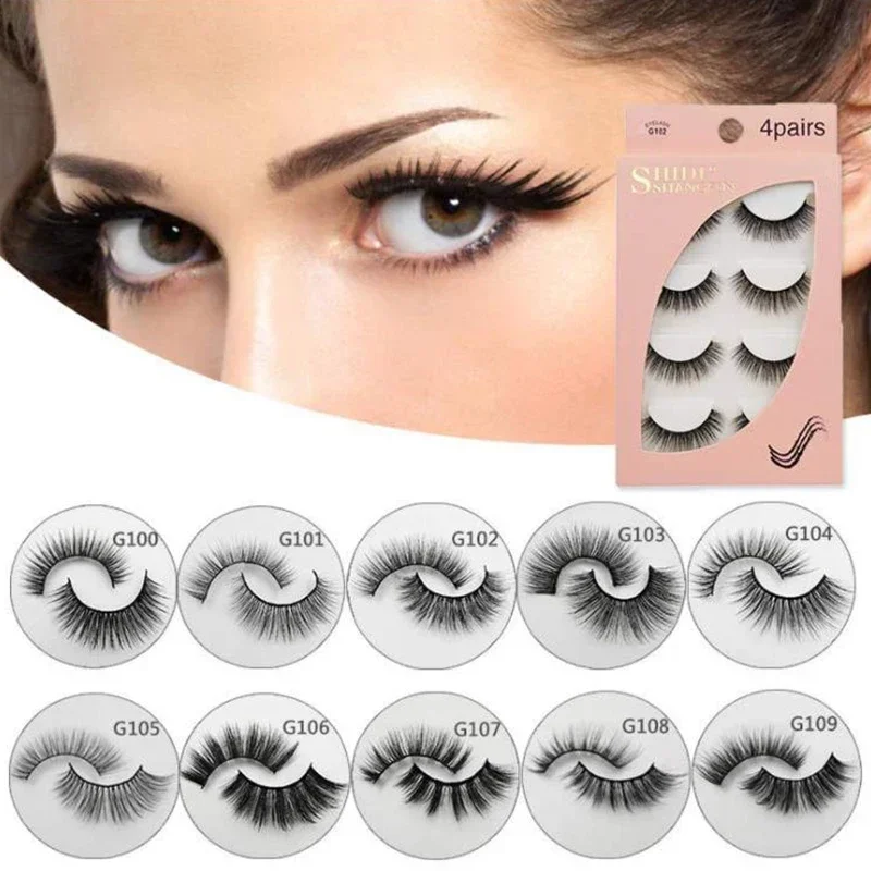 Mink Lashes 3/4 Pairs False Lashes Natural Fluffy Dramatic 3D Mink Eyelashes Cilios Mink Eyelash For Maquiagem Makeup Faux Cils