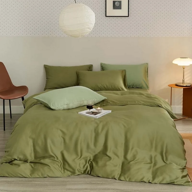 

Новый зеленый летний охлаждающий гладкий пододеяльник из лиоцелла, 1 шт., размер Queen (США), для дома, прямая поставка