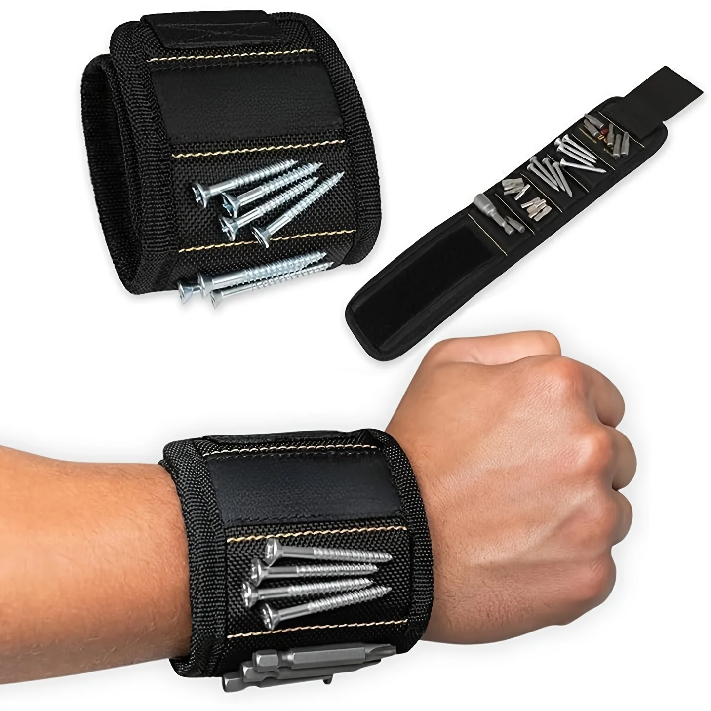 

Strong Magnet Wristband for Holding Hardware, Portable Tool Belt for Motorcycle Car Repair Practical Gifts for Men Husband