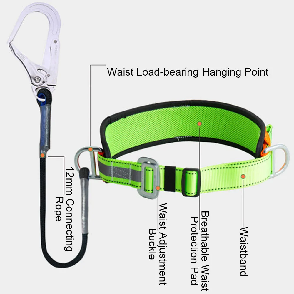 Single Waist High-altitude Work Harness Outdoor Rock Climbing Training Safety Belt Electrician Construction Safe Rope Hook Suits