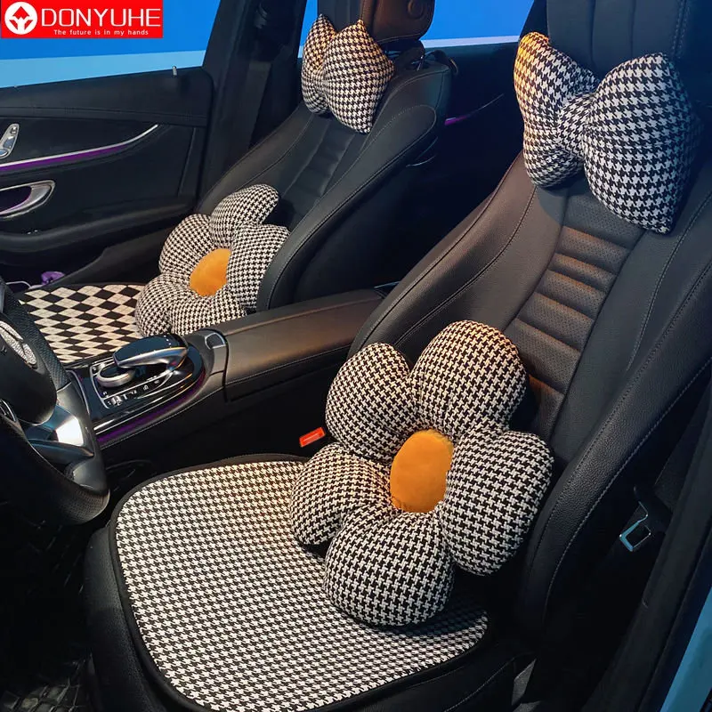 

Car Headrest Waist Support Set Car Pillow Seat Back Cushion Waist Pad Female Four Seasons Universal