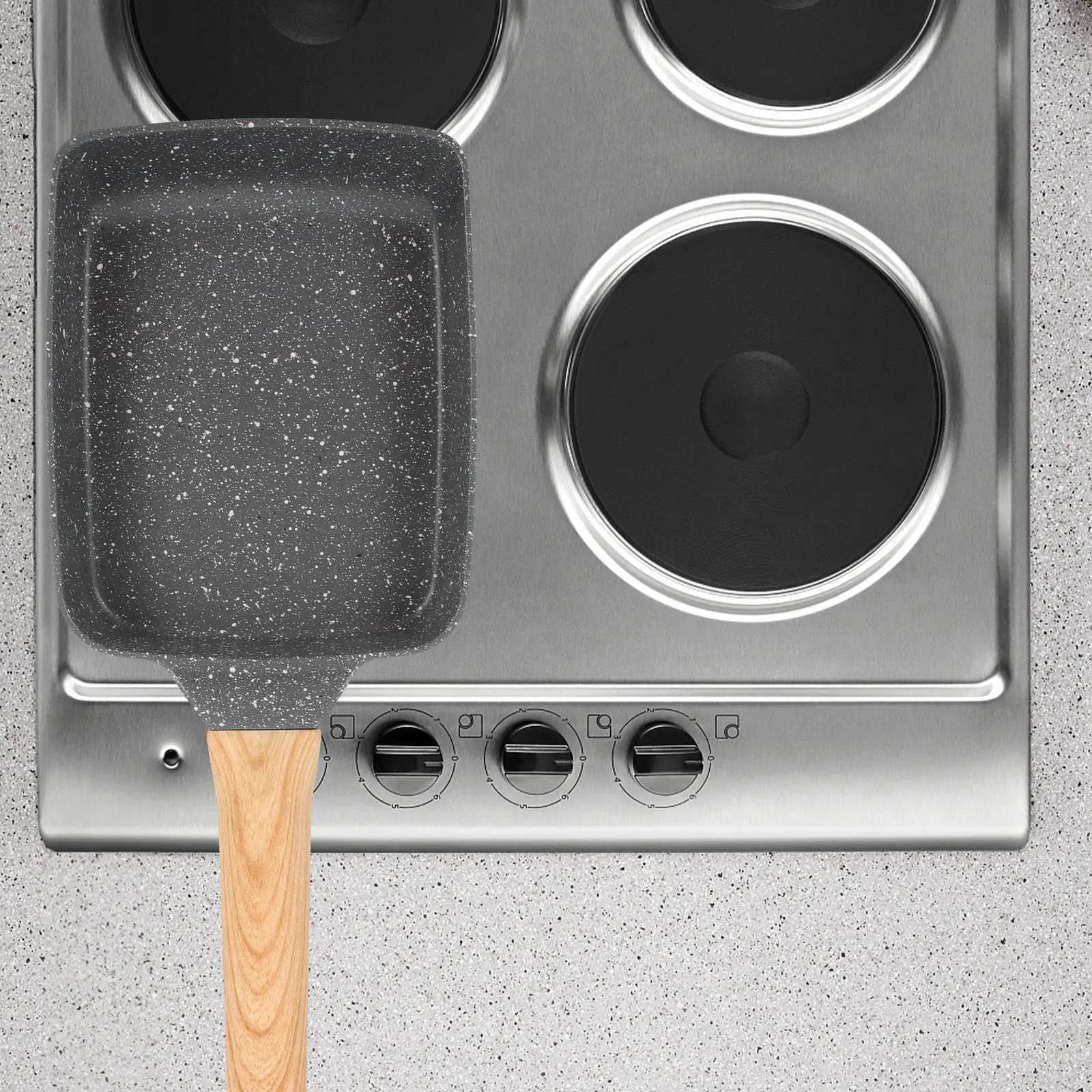 

Non-Stick Frying Pan with Wood Handle Premium Aluminum Steak Cooking Skillet for Breakfast Baking Portable Kitchen Essential