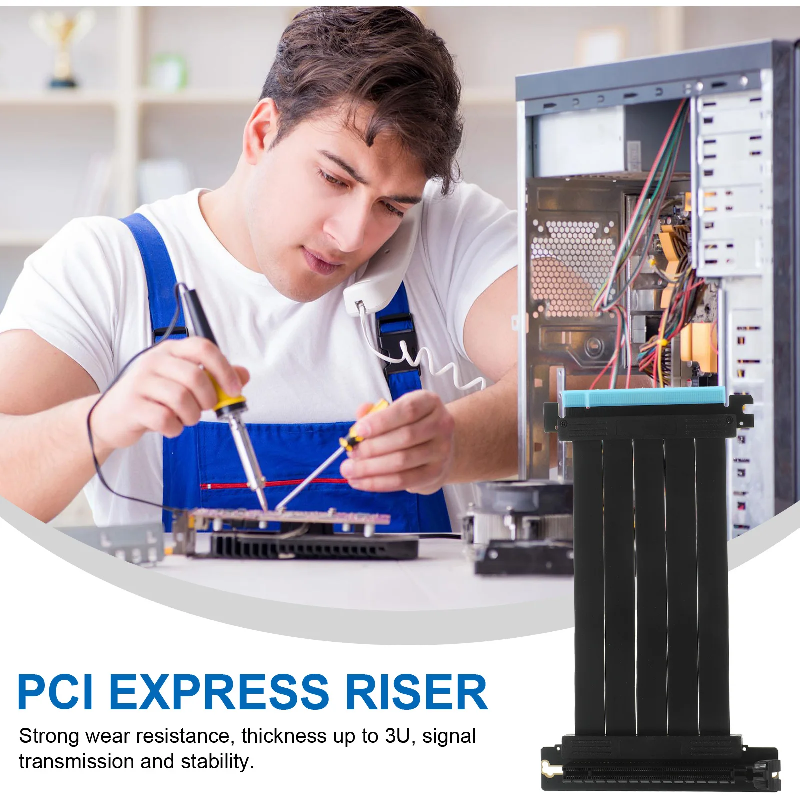 

90 Degree Pci Express 16x Riser Pcie 3.0 Extension Cable Resistance Bendable GPU Extension Cable Computer Accessory