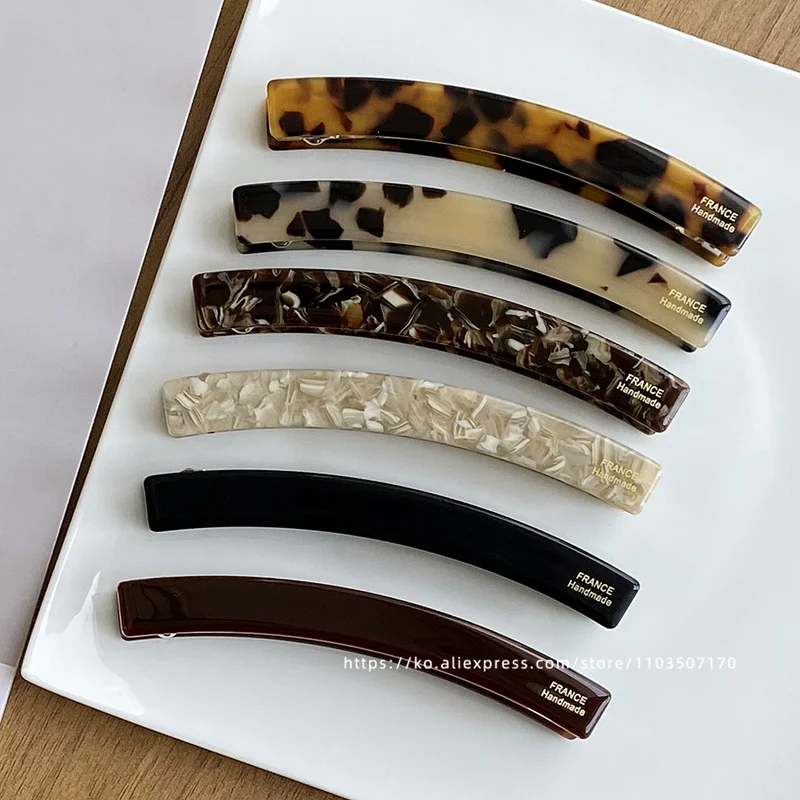 French temperament~South Korean France medium ink leopard print simple vertical clip ponytail hair accessory