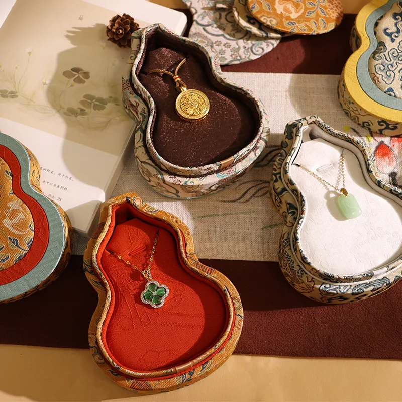 

National style gourd jewelry packaging box, high-end sky and earth cover pendant jewelry storage box