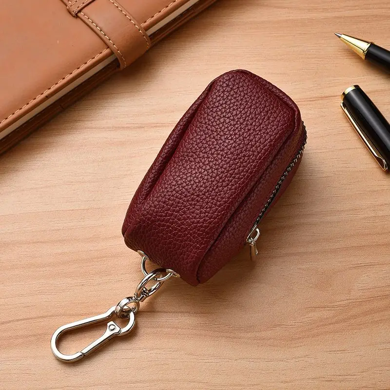 New PU Leather Key Organizer Holder Wallet Keychain Unisex Universal Key Bag Housekeeper Pouch Zipper Car Keys Case Men Women