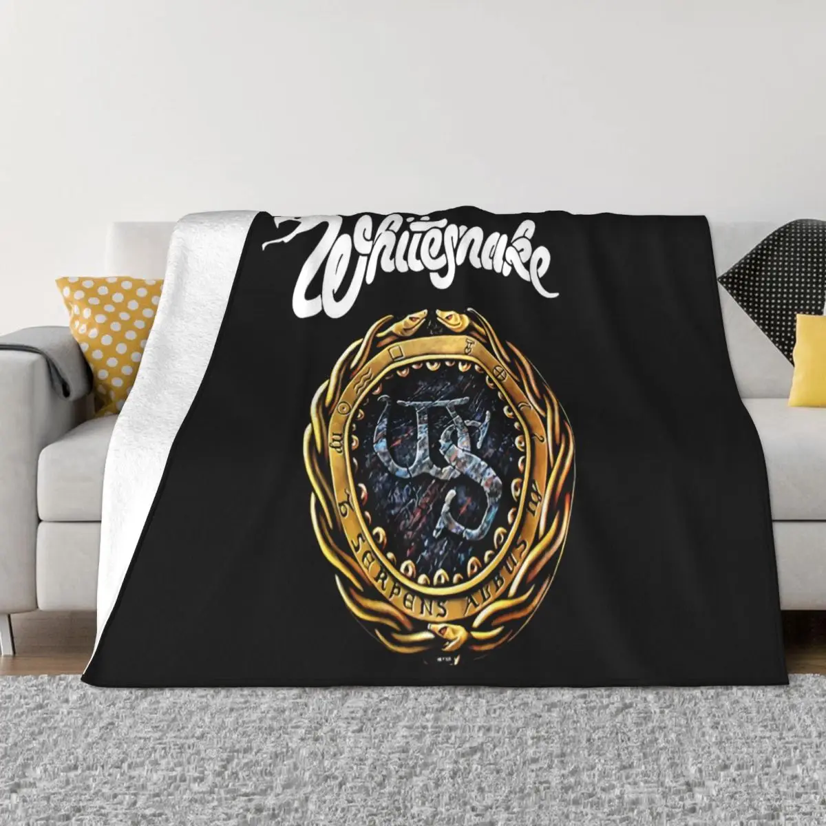 Whitesnake Rock Band Retro Vintage Top Hari Lahir Muzik Hadir 2 Graphic Letter Top Throw Blanket