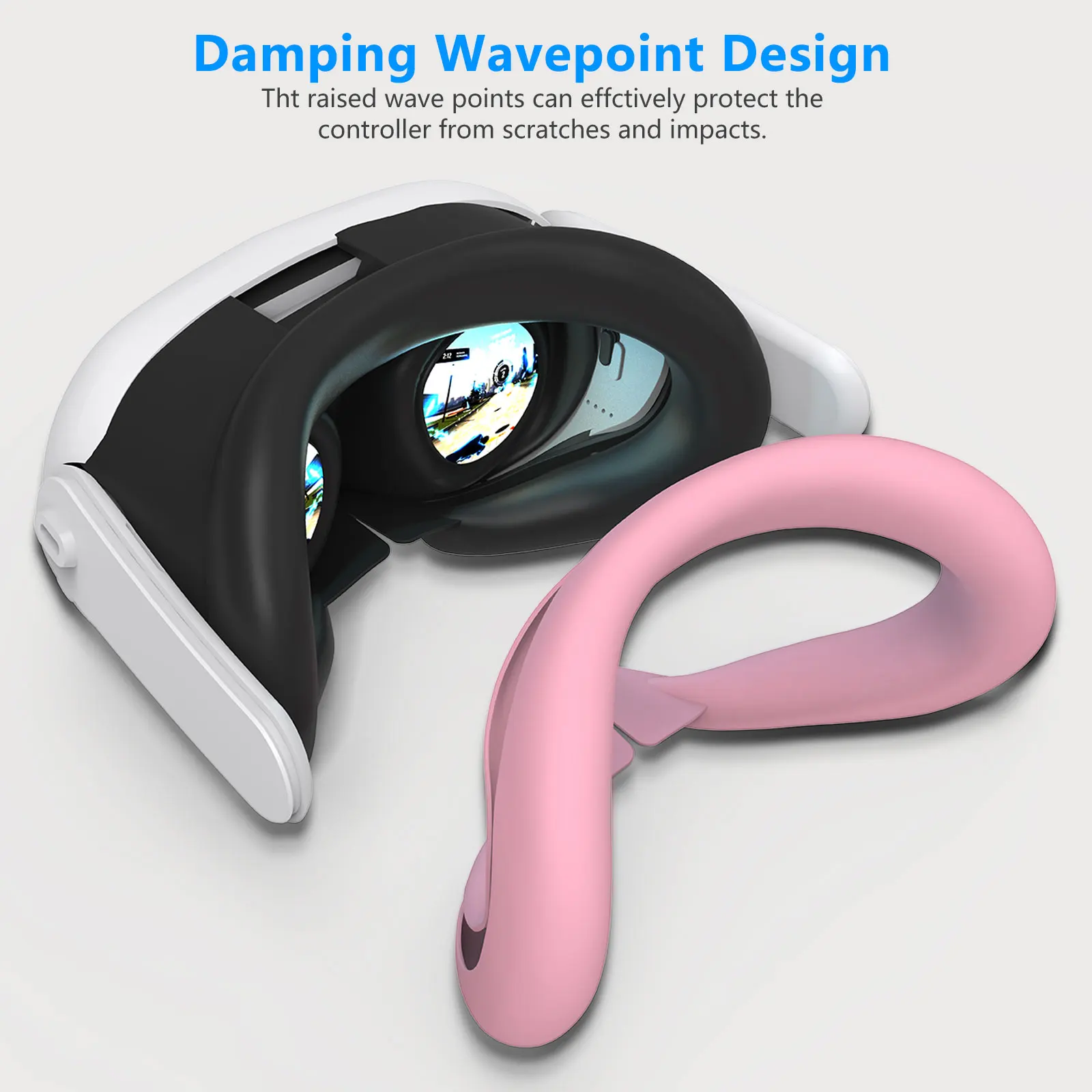 For Meta quest3 Silicone protective case Quest3 Silicone 7-piece quest3 accessory Long handle