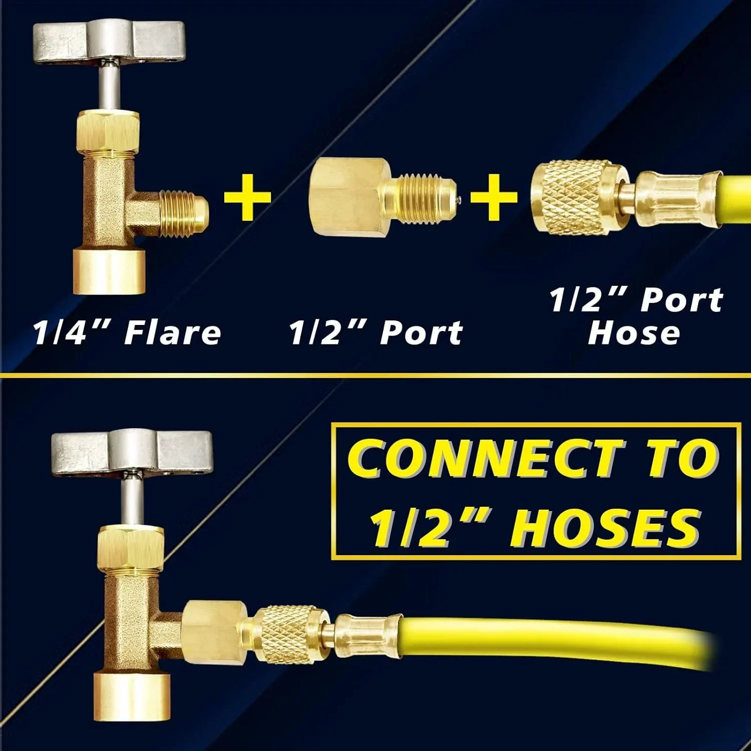 R134A Can Tap Self-Sealing and Puncture Style Refrigerant Valves Refrigerant Tank Adapters for Refilling Air Conditioning System