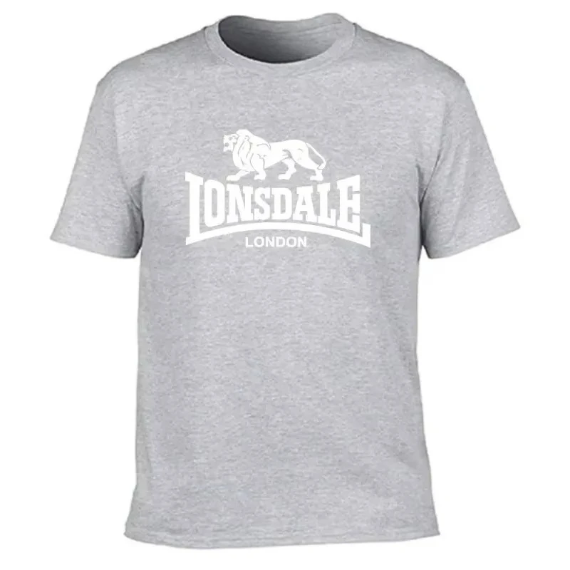 مبيعات الصيف الساخنة الأسد Lonsdale الكلاسيكية الجرافيك الطباعة الرجال والنساء تي شيرت غير رسمي يا طوق ملابس للرجال عالية الجودة