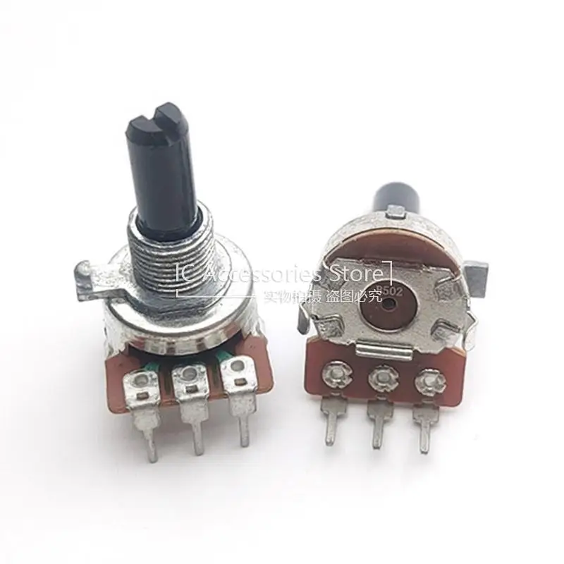 1PCS 161 Type B5K B10K B20K B50K B100K Single Vertical 3Pin B502 B103 B503 B104 Power Amplifier Volume Potentiometer Shaft 20MM