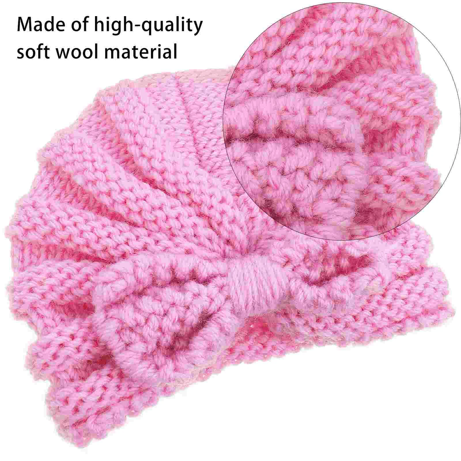 2 Pcs Baby Beanie Hat Autumn Warm Toddler Hats Newborn Boys Yarn Infant Turbans Caps Photo Props Comfortable