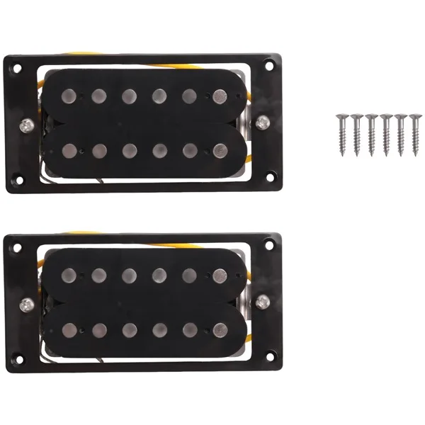 

Черные звукосниматели Humbucker со скидкой, 2 шт. (1 комплект) Черные звукосниматели для электрогитары Humbucker с двойной катушкой + винт рамы