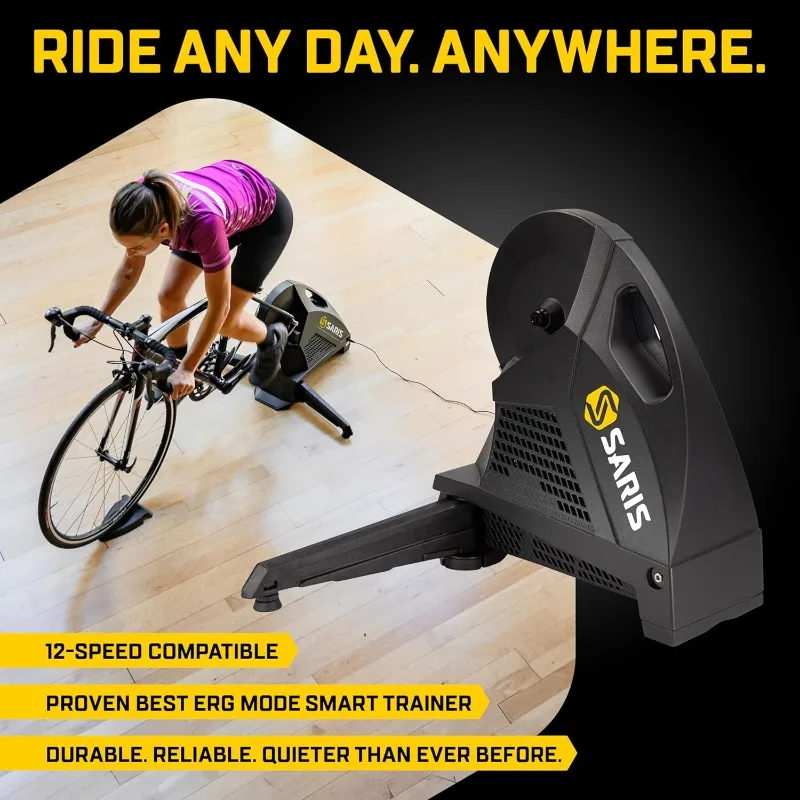 Saris - H3 Series Smart Indoor Bike Trainer, Quietest Ever at 59 dB, Compatible with 12-Speed Drivetrains