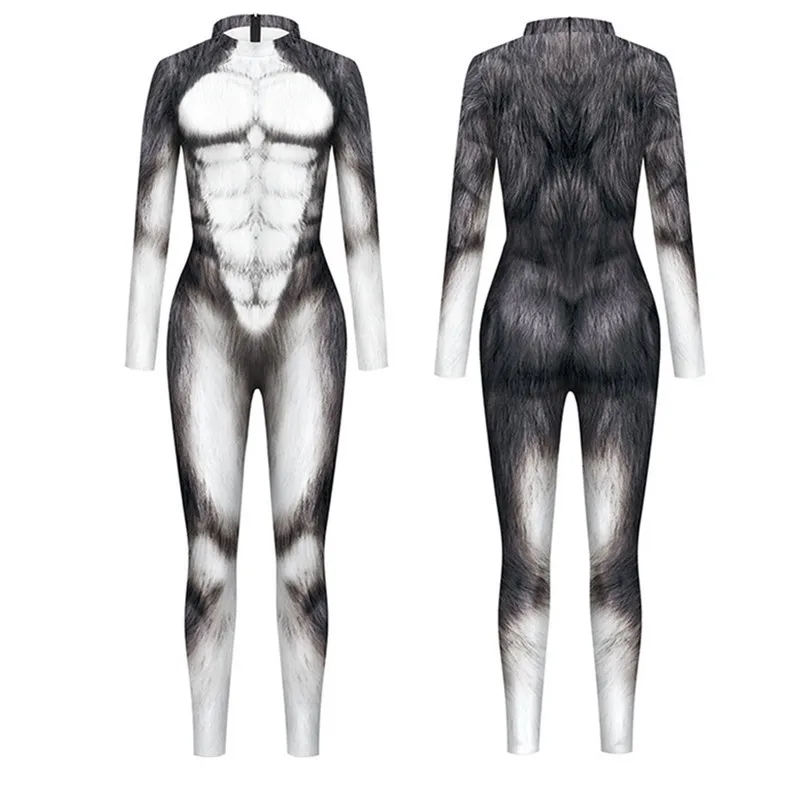 Tierkostüm Schlangen-, Tiger-, Fuchskostüm für Damen, Zentai-Anzüge, Halloween-Party-Bodysuits, Lustiger Enger Jumpsuit für Erwachsene Männer – Detail 7