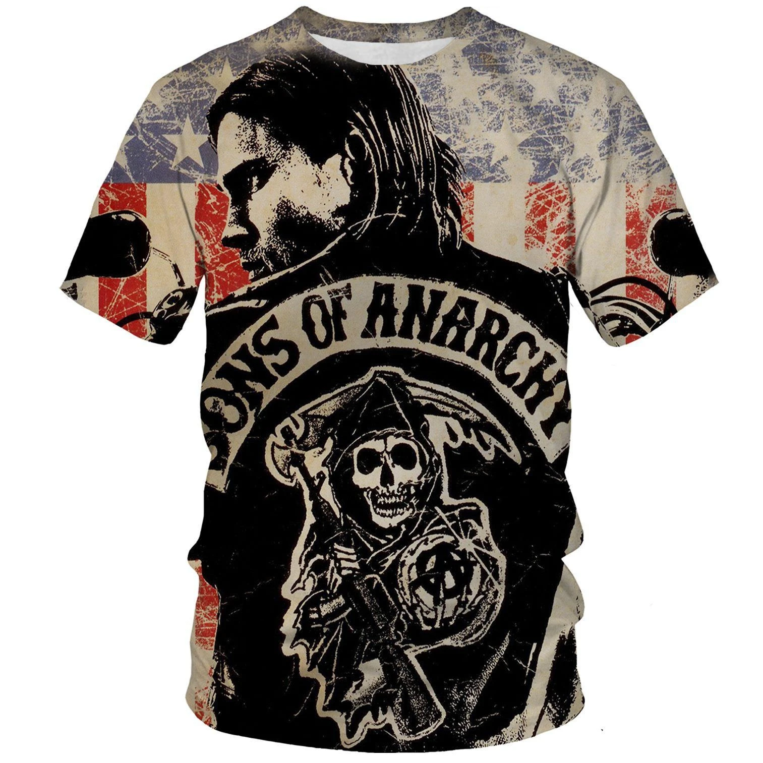 2023 Men's Shirt Summer Casual T-Shirt Leisure Print Tops Fashion 3D TV Series Sons Of Anarchy T-Shirt Kids Tees 100-6XL