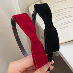 Elegant Velvet Bow Headband for Women Red Black Bowknot Hair Band Sweet Girls Hairband Party Hair Hoop Hair Accessories Headwear