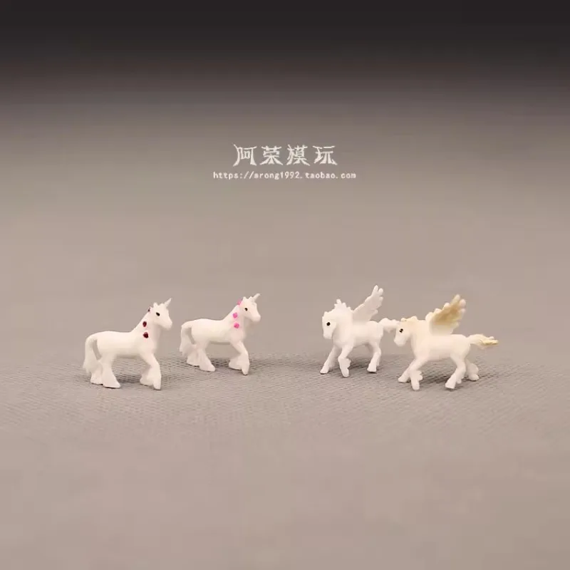 Miniatuur Fantasy Animal Action Figures Model DIY Handgemaakte materialen Eenhoorn Pegasus Desktop Miniatuur Ornament Accessoires Speelgoed