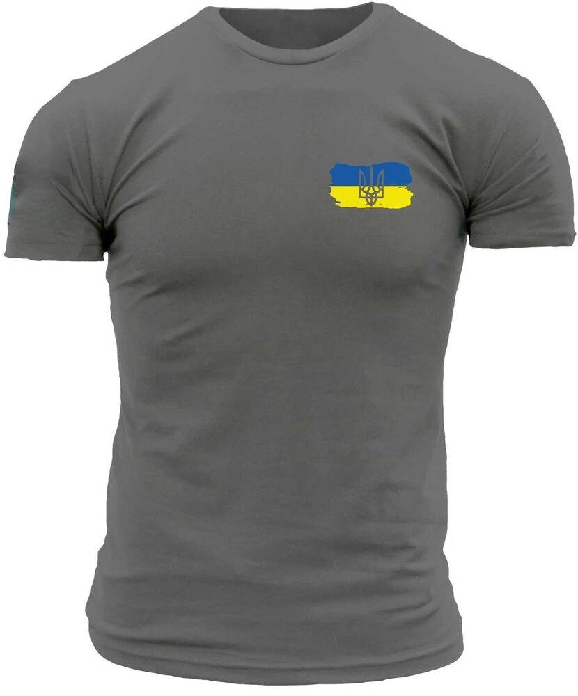 Ukraine Trident Flag Coat of Arms Military Men T-Shirt Short Sleeve Casual Cotton O-Neck Summer T Shirts