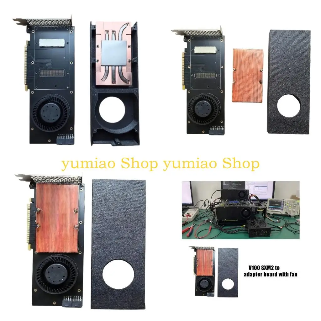587B V100 SXM2 To Standard PCIe Slot Adapter Board With Active Cooling Fan For Workstations GPU Upgrades