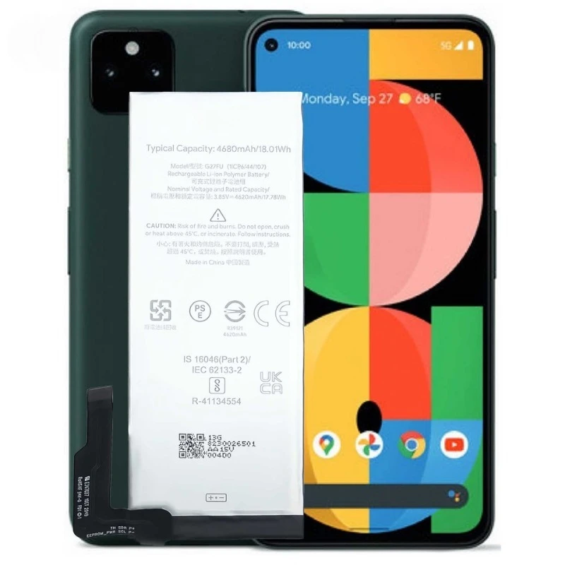 G27FU for Google Pixel 5A 5G/Pixel 5A Phone Battery 0Cycle High Quality High Capacity Replacement Bateria Grade A Cell with Tool