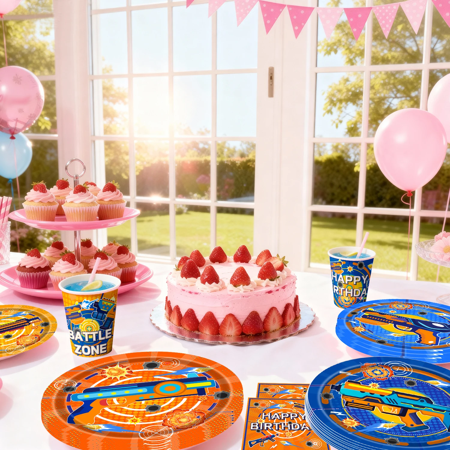 168 Pcs Dart War Party Supplie - Table Cloth Disposable ulasan dan harga
