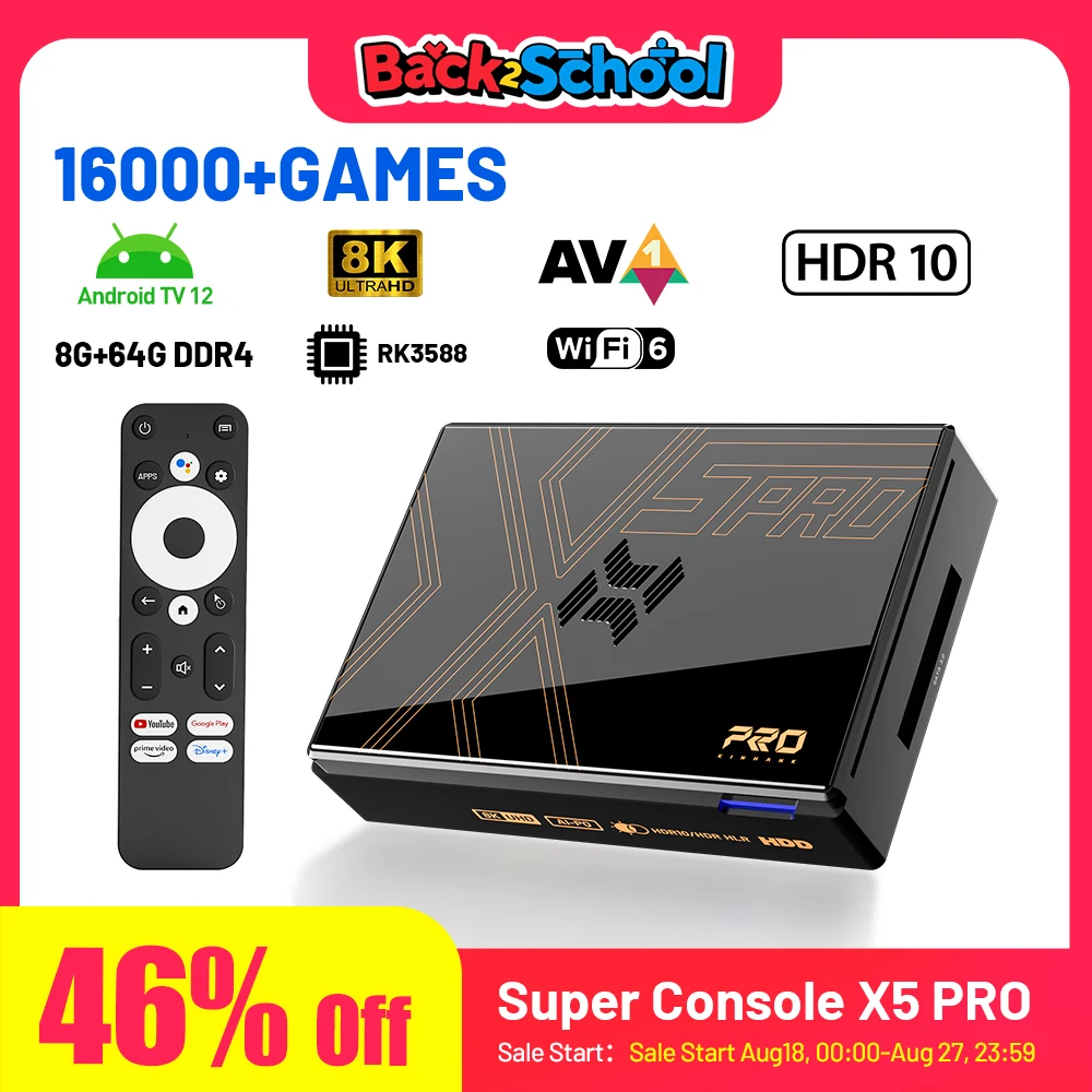 

Kinhank Super Console X5 PRO Ретро игровая консоль RK3588 8GDDR4 с 4T HDD 16000+ играми Plug and Play для PS2/PS1/SS/DC/N64