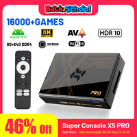 Kinhank Super Console X5 PRO Retro Video Game Console RK3588 8GDDR4 with 4T HDD 16000+ Games Plug and Play for PS2/PS1/SS/DC/N64