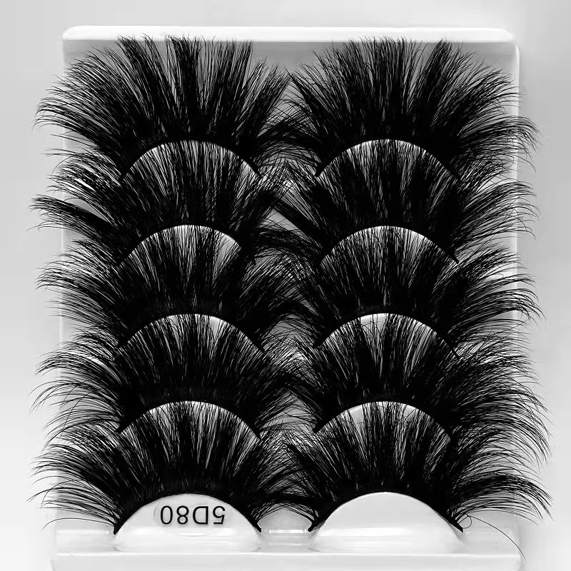 5 pairs of 8-25mm mink eyelashes 3D dramatic false eyelashes handmade fluffy eyelashes natural long 25mm eyelash extension New