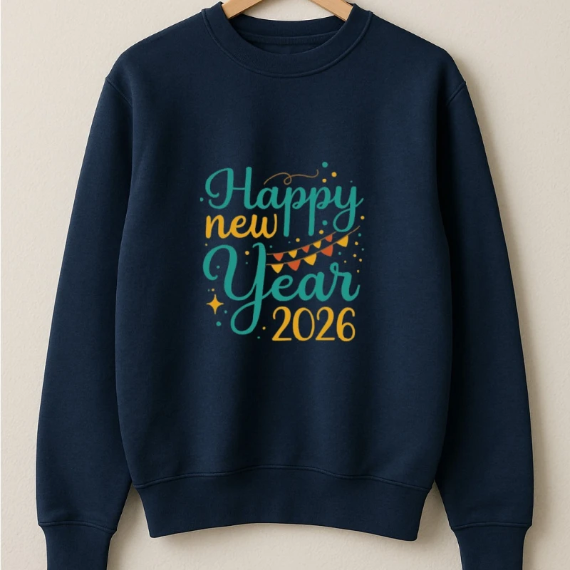 Feliz ano novo 2026 unissex adultos outono e inverno moletom manga longa manter quente combinando hoodies crewneck casual pulôver