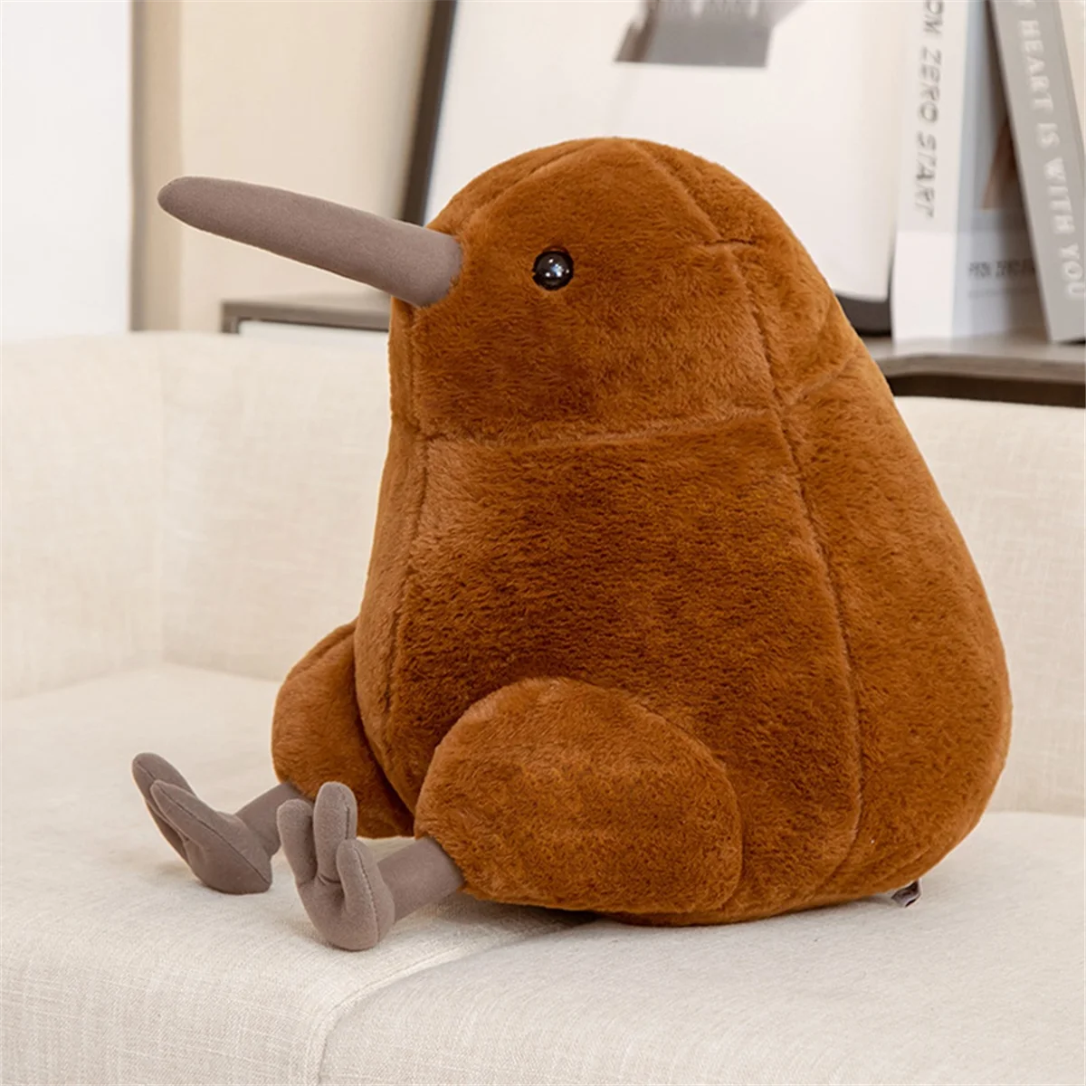 Lifelike Kiwi Bird Plush Toy Gray Kiwi Bird Stuffed Body Pillow Large Realistic Sitting Kiwi Bird Plushie Gifts,B