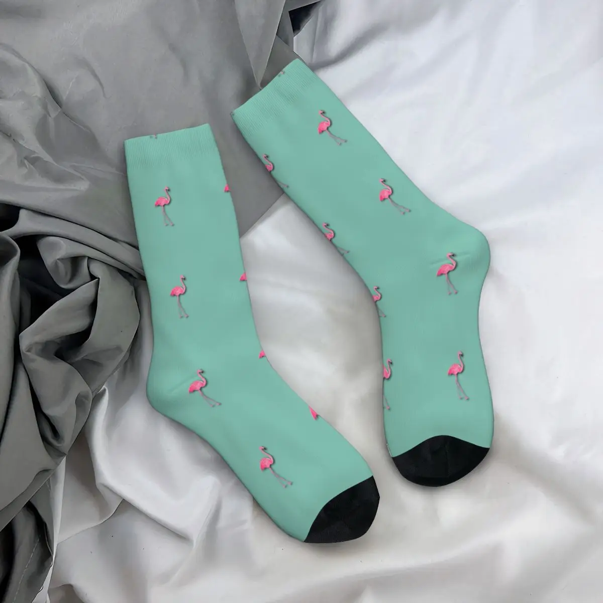 Cute Flamingo Socks Lilly Pulitze Matching Golf Mid Stockings Large Chemical Fiber Teen Casual Socks