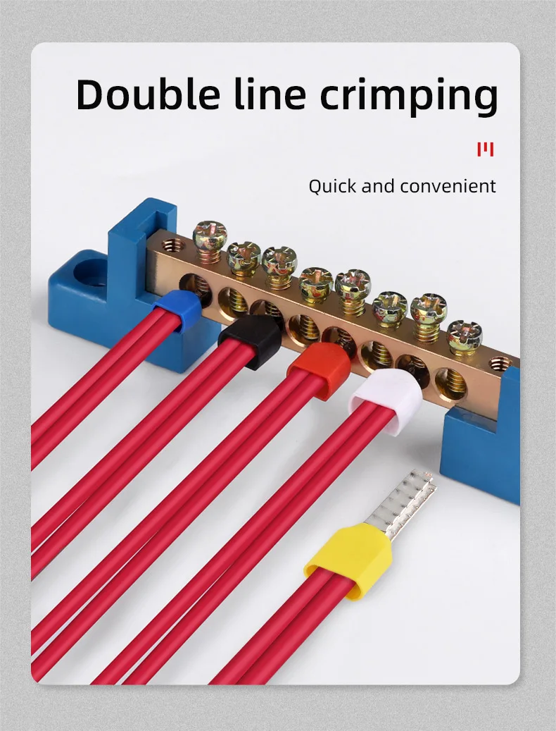 1000 Stück TE Doppeldraht-Kabelhülsen, Rotkupfer, isolierte Crimp-Endklemmen, Kaltverbinder, elektrische Aderendhülsen, Rohrform, AWG 14 – Detail 1
