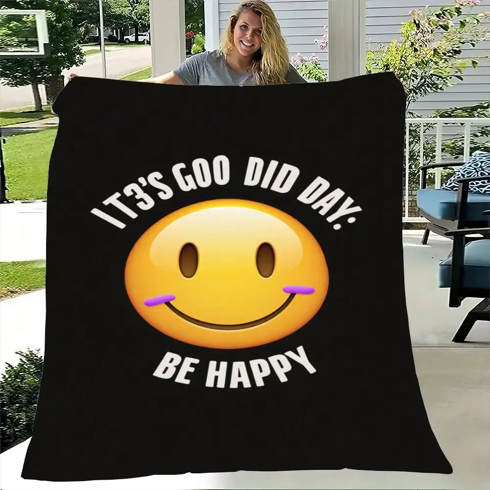 تي شيرت برسومات IT'S GOO DID DAY Smiley Face Emoji - خلفية سوداء مع مبتسم أصفر وخد أرجواني، ممتع ومسرح كبير الحجم