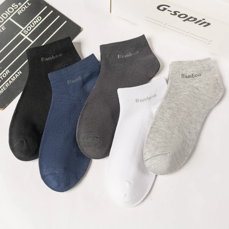 Neue 5 Paare/Los Herren-Socken aus Bambusfaser, Business-Socken, atmungsaktiv, für Männer, Meias, neue Herren-Socken, große Größe EU38-45, hohe Qualität – Detail 7