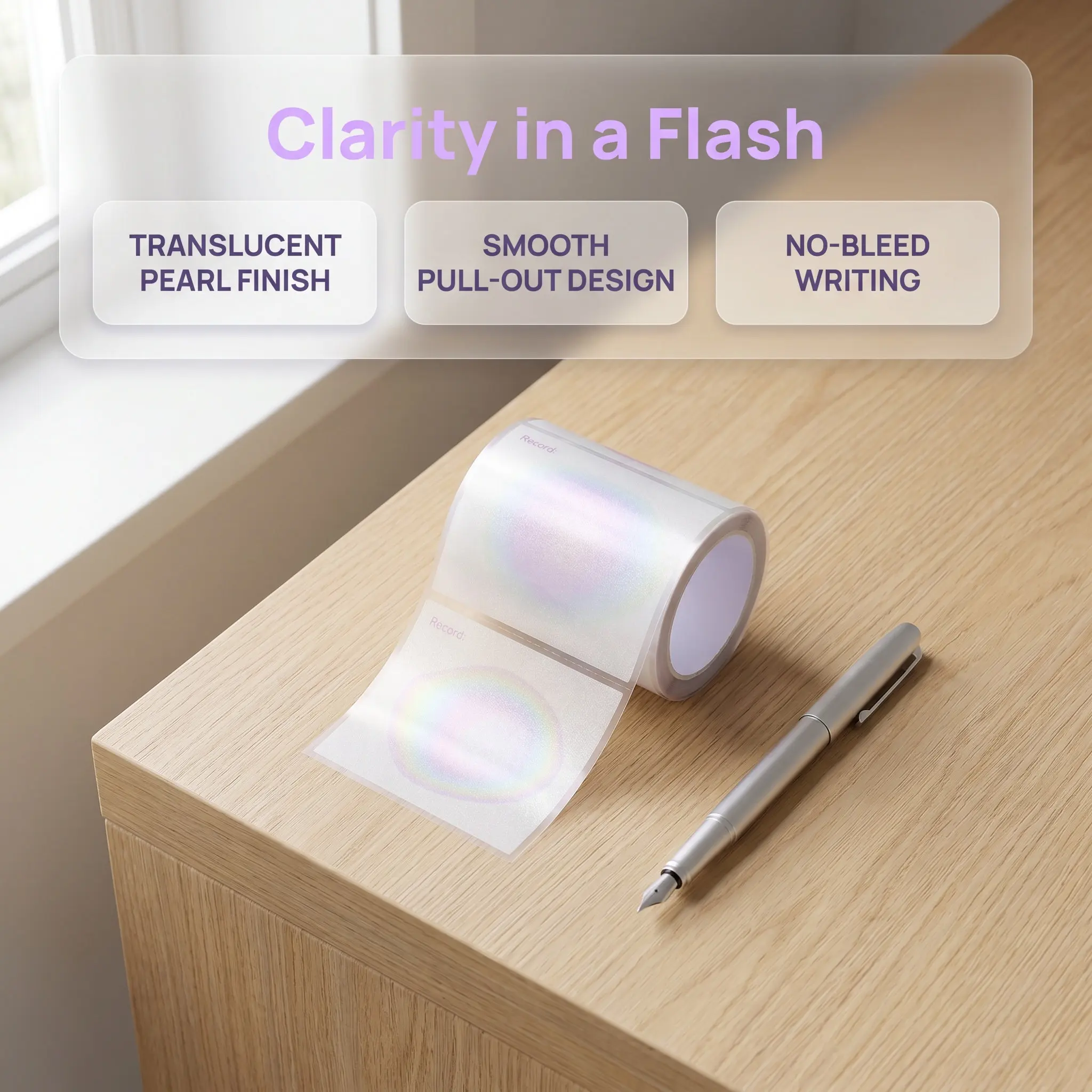 105Sheets Self Adhesive Memo Stickers Gradient Transparent Sticky Tabs 2.76 X 1.97 Inch Pull Out Note Pad for Planner School