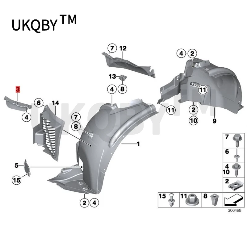 Car Wind trap Front mudguard Front choke lip fender Suitable for E70 E71 E71 X5 X6b mw2008-2010 Strip fender Wind blocking lip