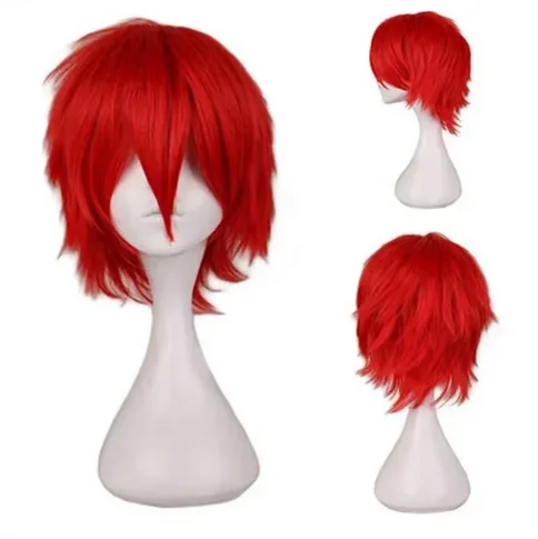 Movie Inside Out Joy Wig Short Red Heat Resistant Hair Cosplay Costume Wigs Halloween Party Wig Hair Cosplay Inside Out Disgust