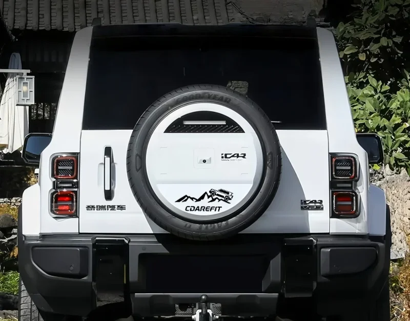 Car Spare Tire Personalized Car Sticker Suitable for Chery ICAR V27 2026 Modified Car TPU Spare Tire Cover Sticker Accessories