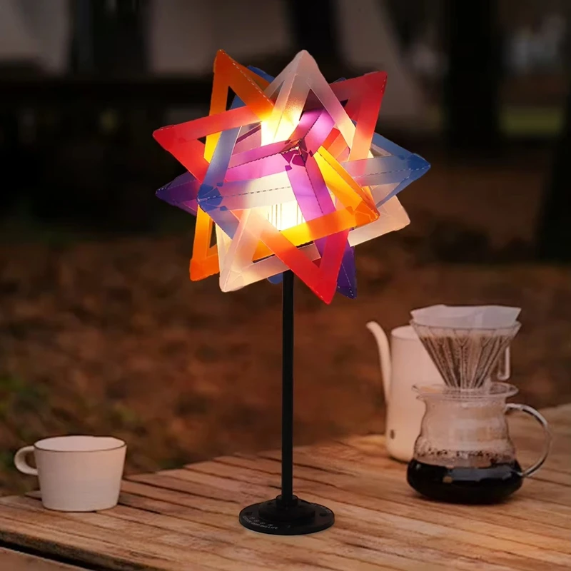 DIY estrella al aire libre Camping sombra de luz impermeable atmósfera pantalla resistente al desgaste cubierta de lámpara de Camping accesorios de luz