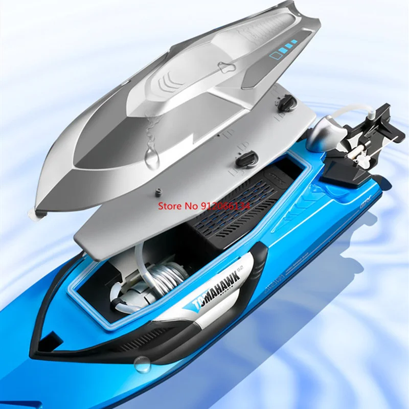 70KM/H RC Speedboat Double Layer Waterproof 50CM Oversize RC Racing Boat Water Cooling Capsize Reset Remote Control Yacht Boats