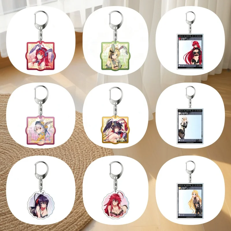 Anime High School DxD HERO Keychains Acrylic Pendant Keychains Rias Gremory Kureha Himejima figure Car bumper 6cm FACTORY STORE