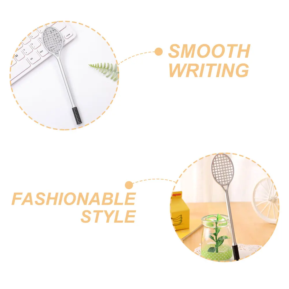 2Pcs Fun Tennis Racket Shaped Gel Pens Smooth Writing Office School Stationery Set Colorful Novelty Pens for Women Kids