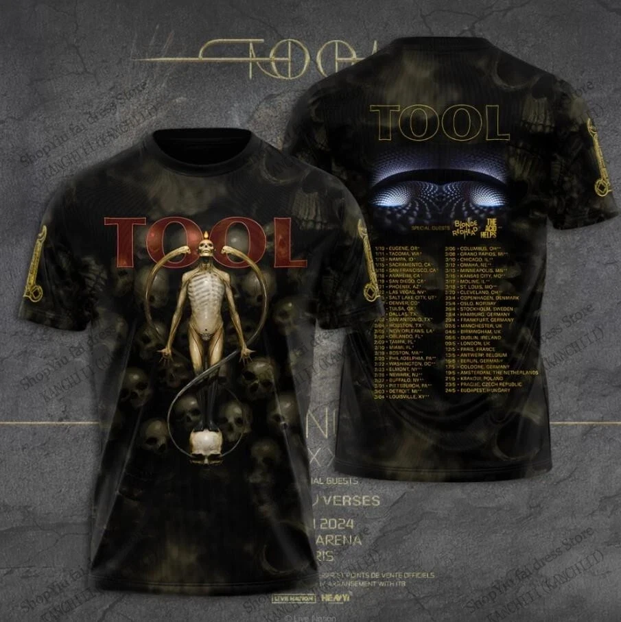 Men's T-shirt New Rock Band Tool Tour 3D Print T-shirt Men Women Fashion Hip Hop Short Sleeve Tshirt Kids Tops Tees Men Clothing
