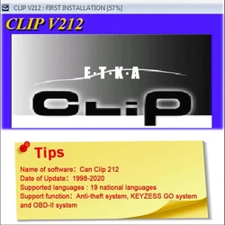 Latest Can Clip V212 For Renault OBD2 Diagnostic Software Can Clip V205+Reprog V191+Pin Extractor V2 Update Data to 2020