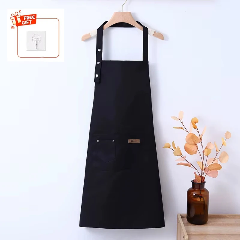 Mode Leinwand Küche Schürzen Für Frau Männer Chef Arbeit Schürze Für Grill Restaurant Bar Shop Cafés Schönheit Nägel Studios Uniform
