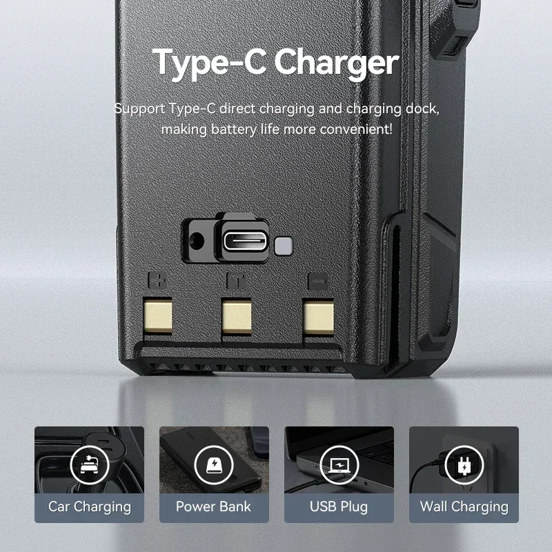 Baofeng UV-27 Walkie Talkie High Power Wireless Copy Frequency NOAA 999CH UHF VHF FM Long Range Type-C Portable Ham 2 Way Radios