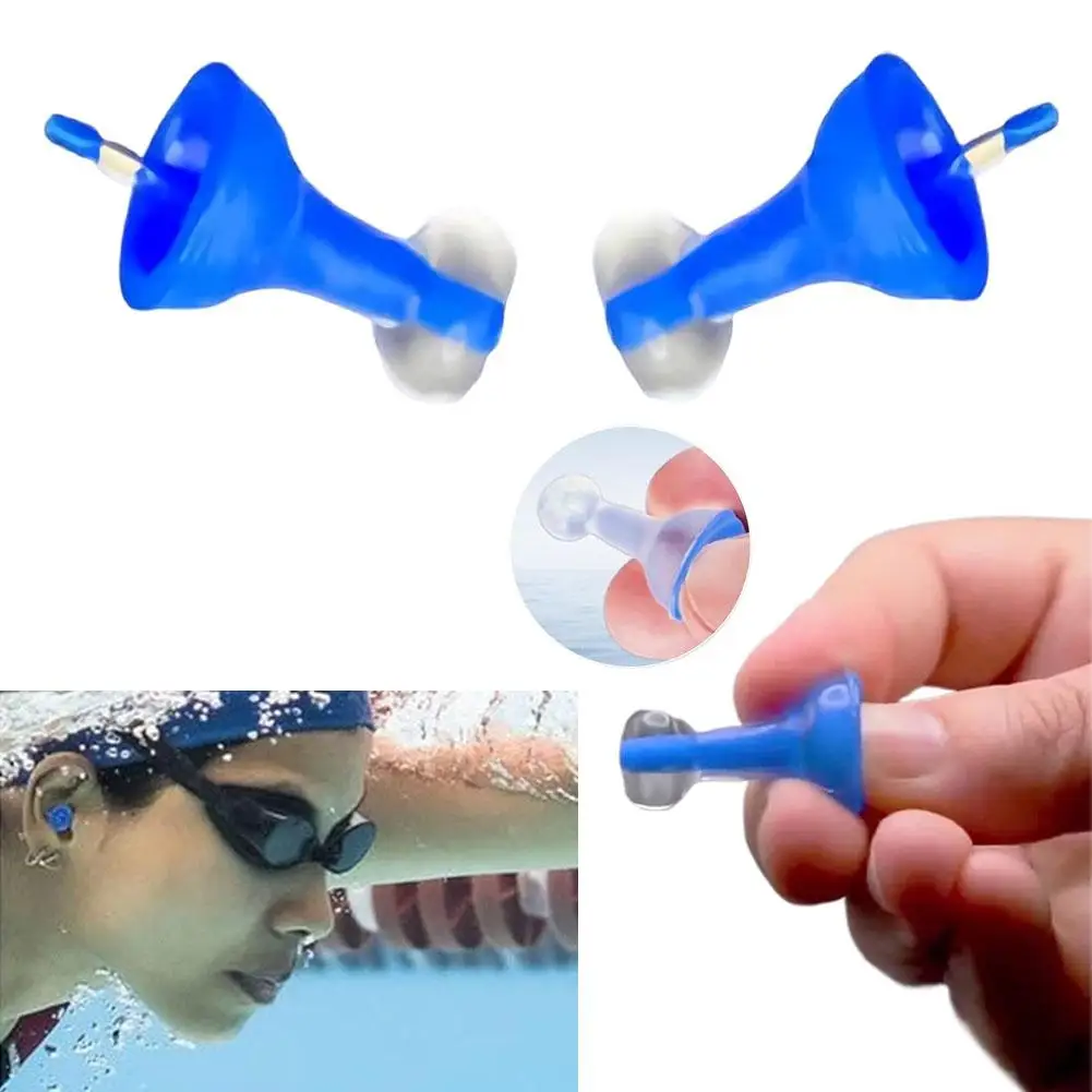 Multiple Reusable Noise Cancelling Earplugs Waterproof Inflatable earplugs Pair Silicone Professional Swimming &Travel Ear Plugs