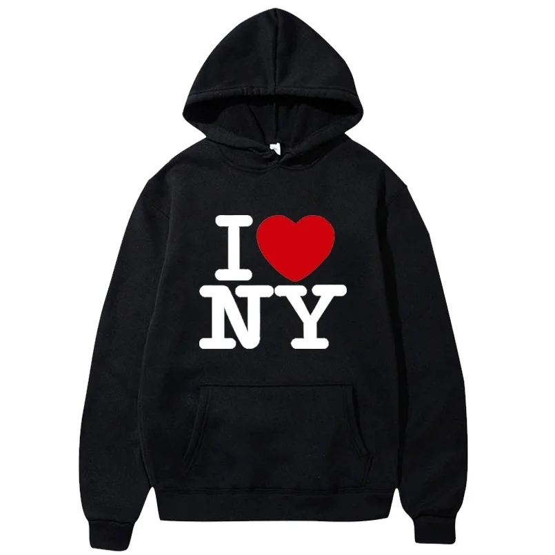 Pull à capuche imprimé I Love NY pour hommes et femmes, sweats à capuche décontractés, PVD, mode, 8 couleurs